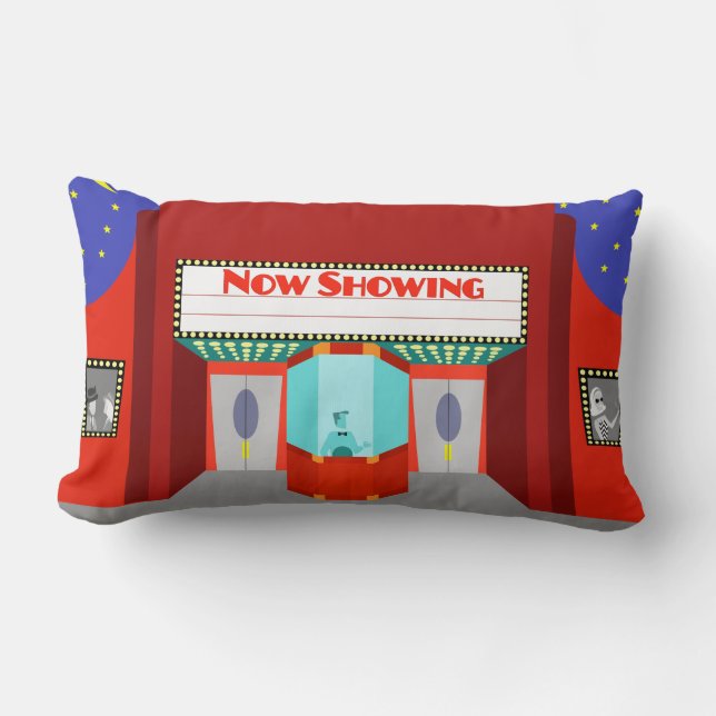 Retro Movie Theater Lumbar Pillow Kussen (Voorkant)