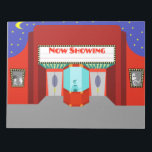 Retro Movie Theater Notitieblok<br><div class="desc">De sterren staan in volle kracht op dit Retro Movie Theater Notitieblok - zowel de sterren aan de nachtelijke hemel als de sterren op het witte doek. Dit minimalistische kunstontwerp uit de jaren 60 heeft de buitenkant van een klassiek filmhuis uit de Gouden Eeuw van de Cinema. Het rode gebouw...</div>