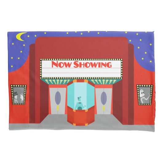 Retro Movie Theater Pillowcase Kussensloop (Voorkant)