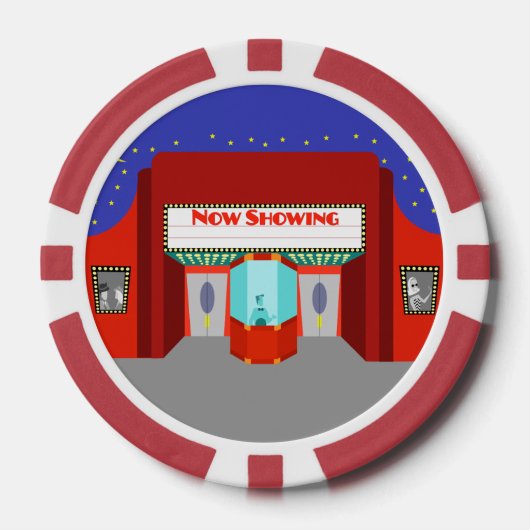 Retro Movie Theater Poker Chips (Voorkant)