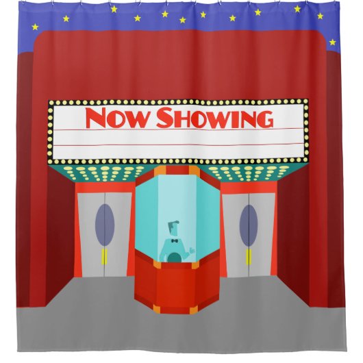 Retro Movie Theater Shower Curtain Douchegordijn (Voorkant)