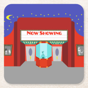 Retro Movie Theatre Paper Onderzetter