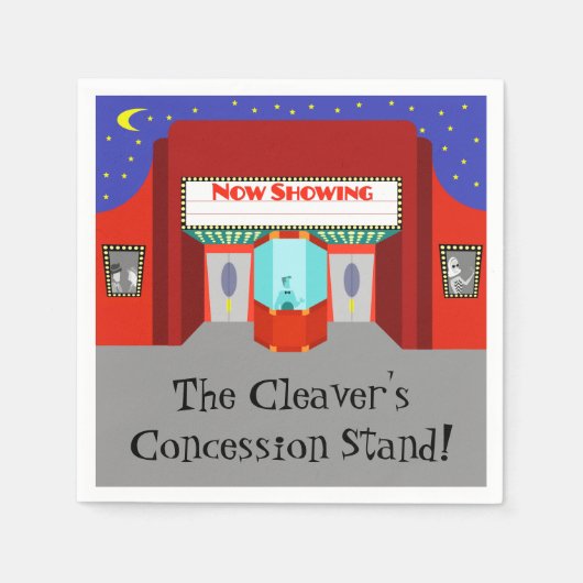 Retro Movie Theatre Papieren servetten (Voorkant)