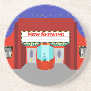 Retro Movie Theatre Sandstone Onderzetter