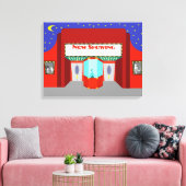 Retro Movie Theatre Uitgerekt Canvas Print (Insitu (Woonkamer))