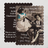 Retro Movie Threadding Wedding Invitations Kaart (Voorkant / Achterkant)