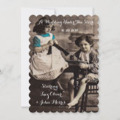 Retro  Movie Threadding Wedding Invitations Kaart (Voorkant)