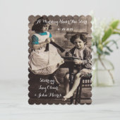 Retro  Movie Threadding Wedding Invitations Kaart (Staand voorkant)