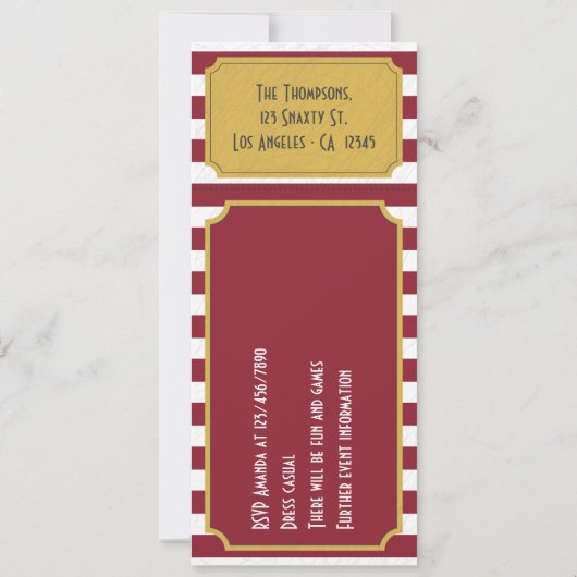 Retro Movie Ticket Alle Leeftijd Verjaardagsfeest Kaart (Achterkant)