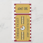 Retro Movie Ticket Alle Leeftijd Verjaardagsfeest Kaart (Voorkant)