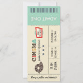 Retro  Movie Ticket Birthday Party nodigt uit Kaart (Voorkant)