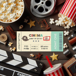 Retro  Movie Ticket Birthday Party nodigt uit Kaart