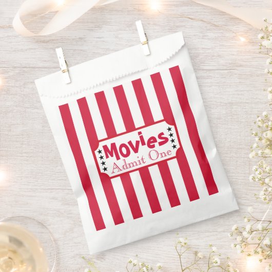 Retro Movie Ticket Favor Bag Bedankzakje (Geknipt)