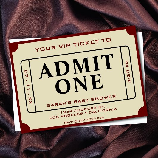 Retro Movie Ticket Geef één Baby shower toe Kaart