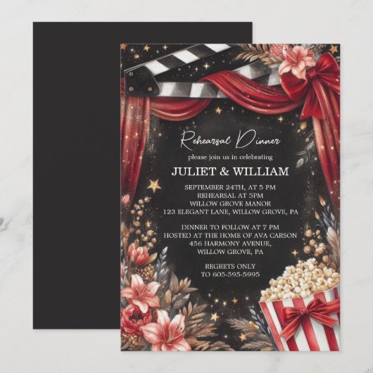 Retro Movie Ticket Meest populaire repetitie diner Kaart (Voorkant / Achterkant)