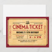 Retro Movie Ticket-uitnodigingen Kaart (Voorkant / Achterkant)