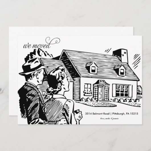 Retro Moving Announcement Aankondiging (Voorkant / Achterkant)