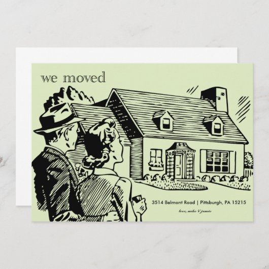 Retro Moving Announcement Aankondiging (Voorkant / Achterkant)