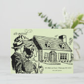 Retro Moving Announcement Aankondiging (Staand voorkant)