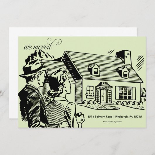 Retro Moving Announcement Aankondiging (Voorkant / Achterkant)