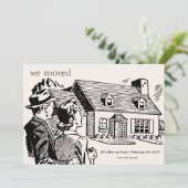 Retro Moving Announcement Aankondiging (Staand voorkant)