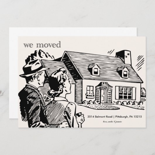 Retro Moving Announcement Aankondiging (Voorkant / Achterkant)
