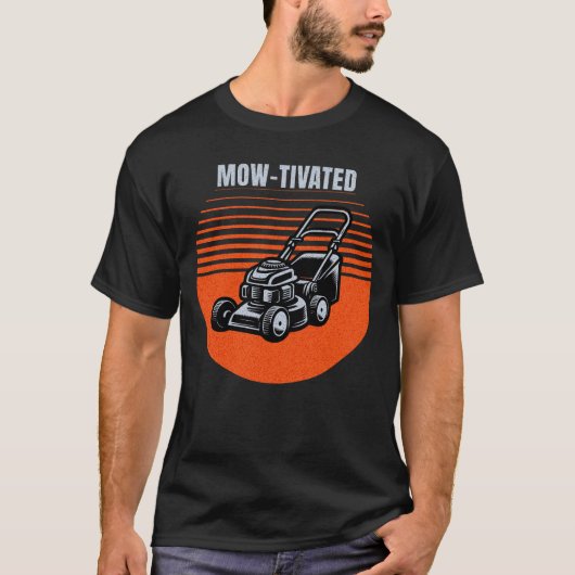 Retro Mow-Tivated grasmaaier gazonverzorging T-shirt (Voorkant)