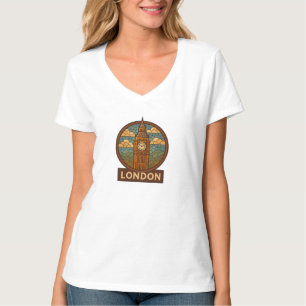 Retro Mozaïek stijl Big Ben T-shirt