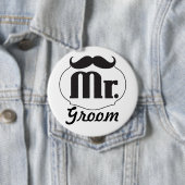 Retro Mr Groom Wedding Badge Ronde Button 4,0 Cm (In situ)
