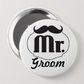 Retro Mr Groom Wedding Badge Ronde Button 4,0 Cm (Voorkant /achterkant)