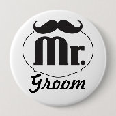 Retro Mr Groom Wedding Badge Ronde Button 4,0 Cm (Voorkant)