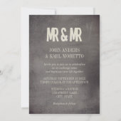 Retro Mr. & Mr. Suit & Stropdas Gay Huwelijksuitno Kaart (Achterkant)