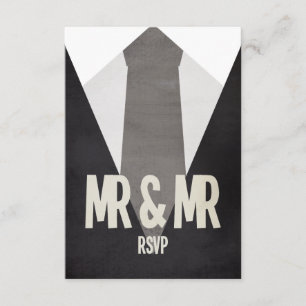 Retro Mr & Mr Suit & Stropdas Wedding RSVP