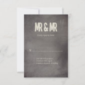 Retro Mr. & Mr. Suit & Stropdas Wedding RSVP Kaartje (Achterkant)