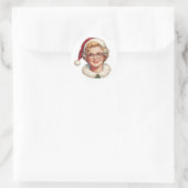 Retro Mrs. Claus Kerststicker Ronde Sticker (Tas)