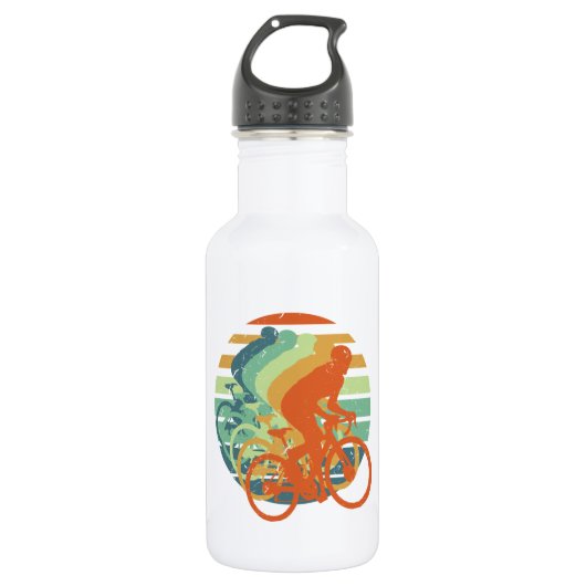 Retro MTB Dirt Biker BMX Bicycle Racer Cyclist Fan Waterfles (Voorkant)