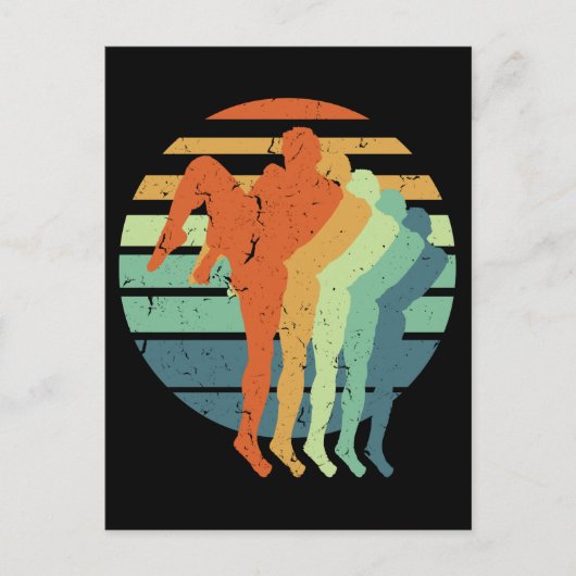 Retro Muay Thai Boxing Sports Kickboxing Boxer Fan Briefkaart (Voorkant)