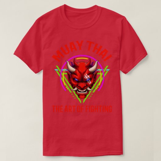 Retro Muay Thai Oni Demon Thai Boxing T-shirt (Design voorkant)