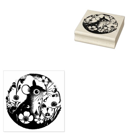 Retro-muis Rubberstempel (Gestempeld)