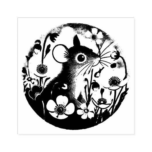 Retro-muis Rubberstempel (Afrduk)