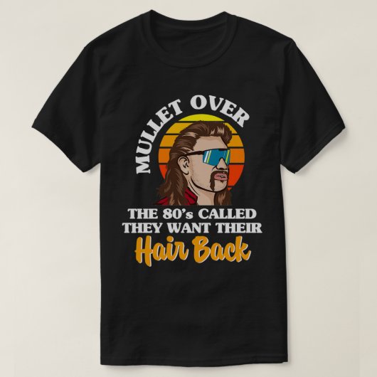Retro Mullet Mode 80s Groot Haar Theme Party 80s T-shirt (Design voorkant)
