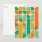 Retro multi-color trendy 70's patroon funky pret briefkaart (Voorkant / Achterkant)