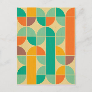 Retro multi-color trendy 70's patroon funky pret briefkaart