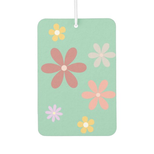 Retro Multi-Colored Daisy Pattern Luchtverfrisser (Voorkant)