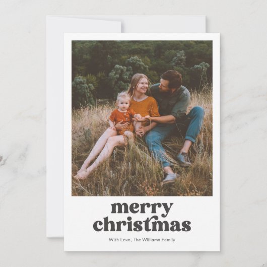 Retro Multi Foto Kerst Kaart (Voorkant)