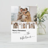 Retro Multi Foto Kerstmis Feestdagenkaart (Staand voorkant)