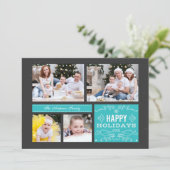 Retro Multi Prettige feestdagen Card Feestdagenkaart (Staand voorkant)