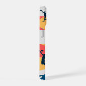 Retro multi-sport silhouet geometrisch patroon iPhone 15 case (Rechterkant)