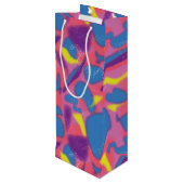Retro Multicolor 90s Wijn Cadeautas (Achterkant Gekanteld)