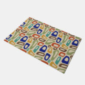 Retro Multicolor Mid-Century Modern Abstract Deurmat (Schuin)
